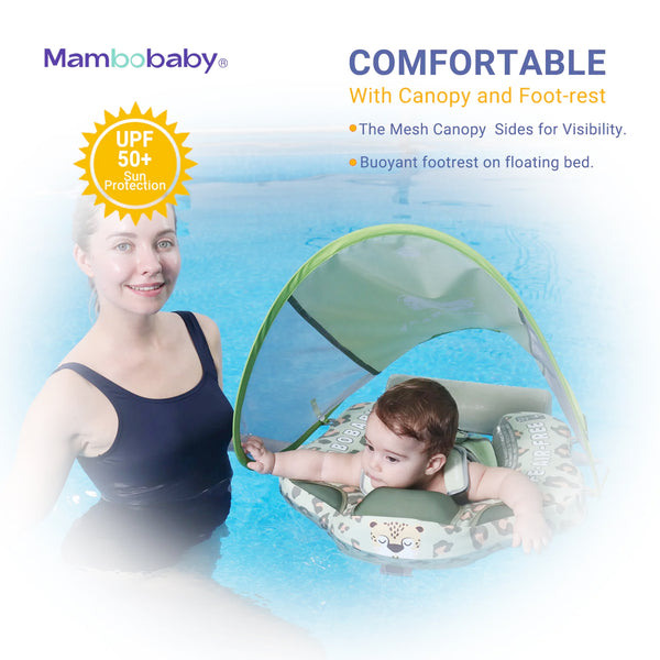 Mambobaby Air-Free Leopard Chest Float with Flat Canopy