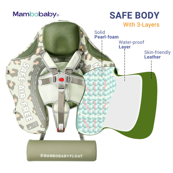 Mambobaby Air-Free Leopard Chest Float with Flat Canopy