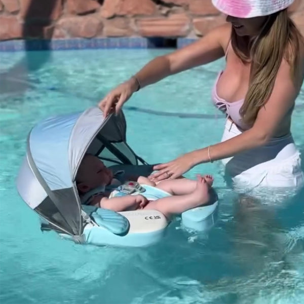 Mambobaby Air-Free Blue Angel Wings Chest Float with 3D Canopy