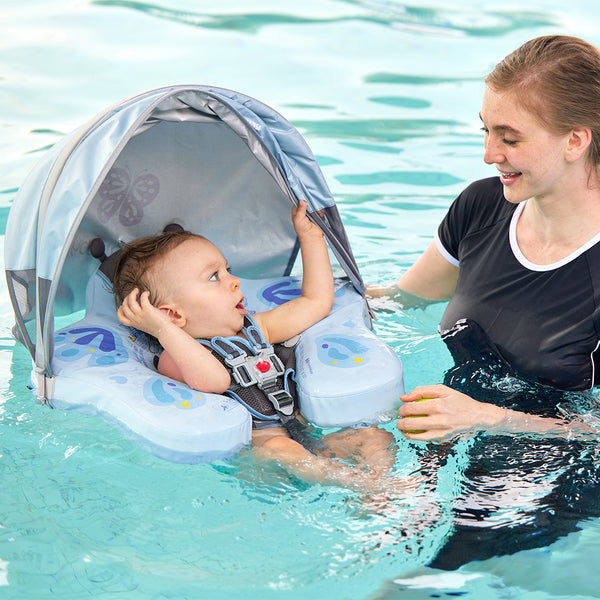 Mambobaby Air-Free Blue Butterfly Chest Float with 3D Canopy