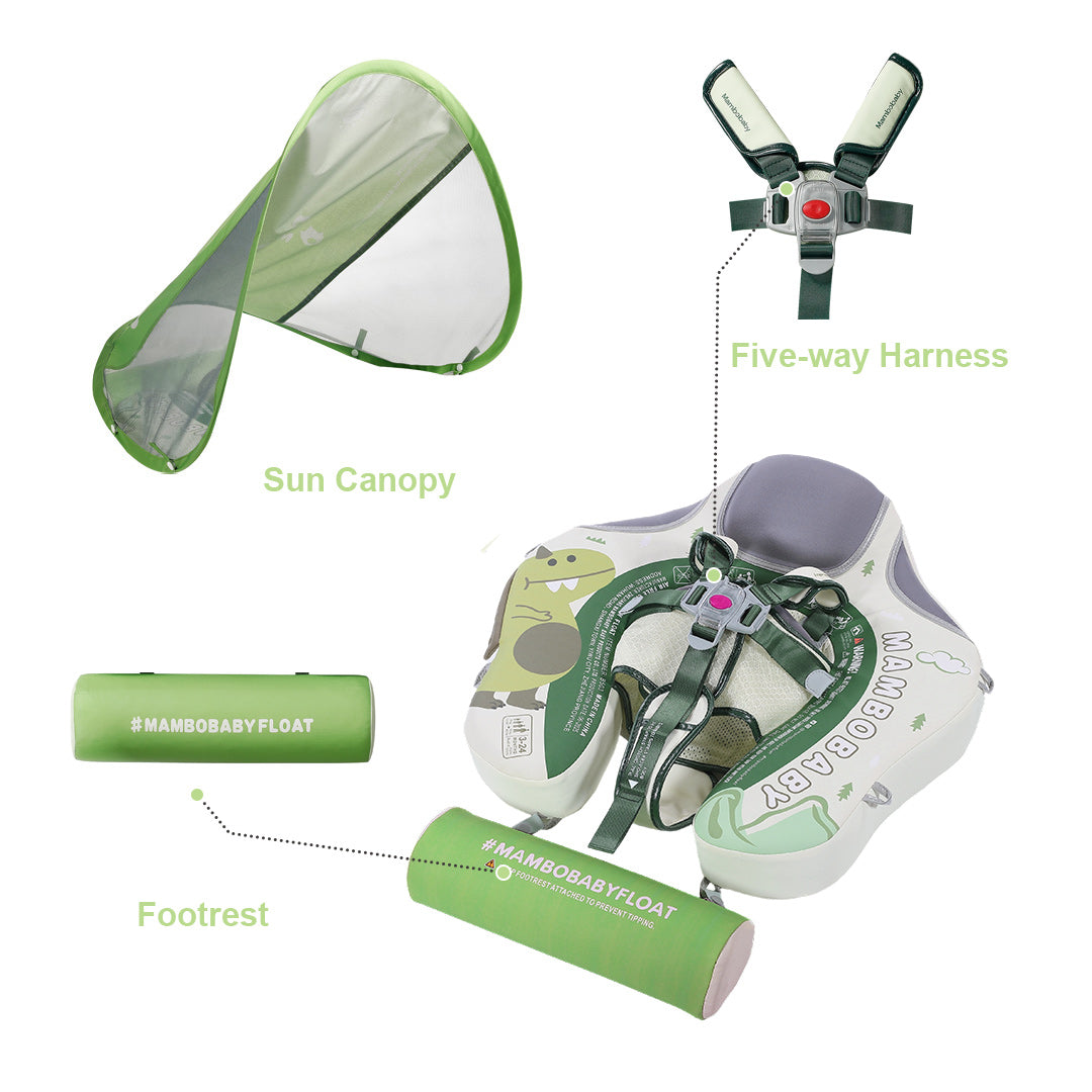 Mambobaby Air-Free Dinosaur Chest Float with Flat Canopy