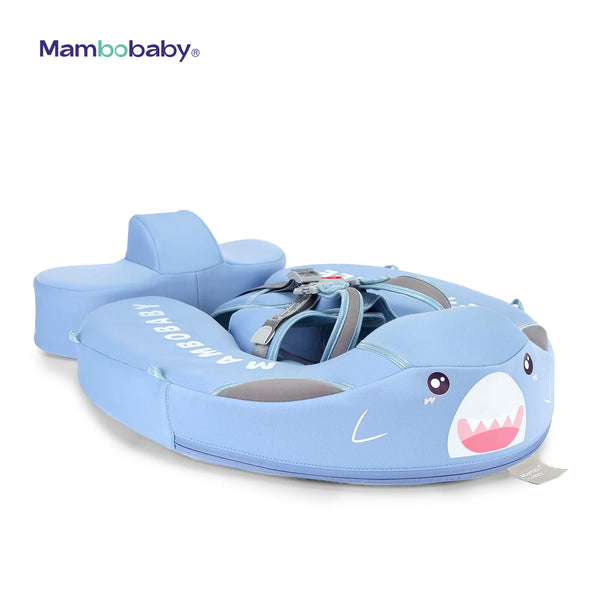 Mambobaby Pool Float with Canopy and Tail  Shark blue