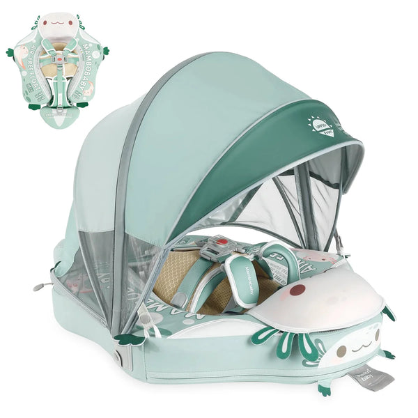 Mambobaby Air-Free Green Salamander Chest Float with 3D Canopy